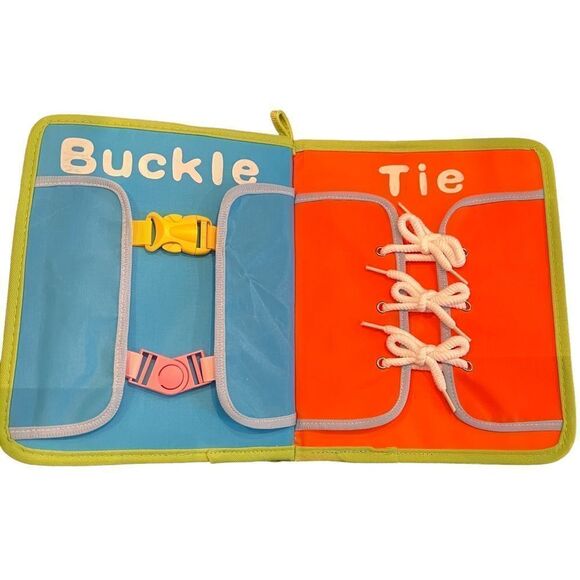Board Game for Preschool Early Education Button Buckle Zip Snap Lace & Tie - Picture 3 of 5
